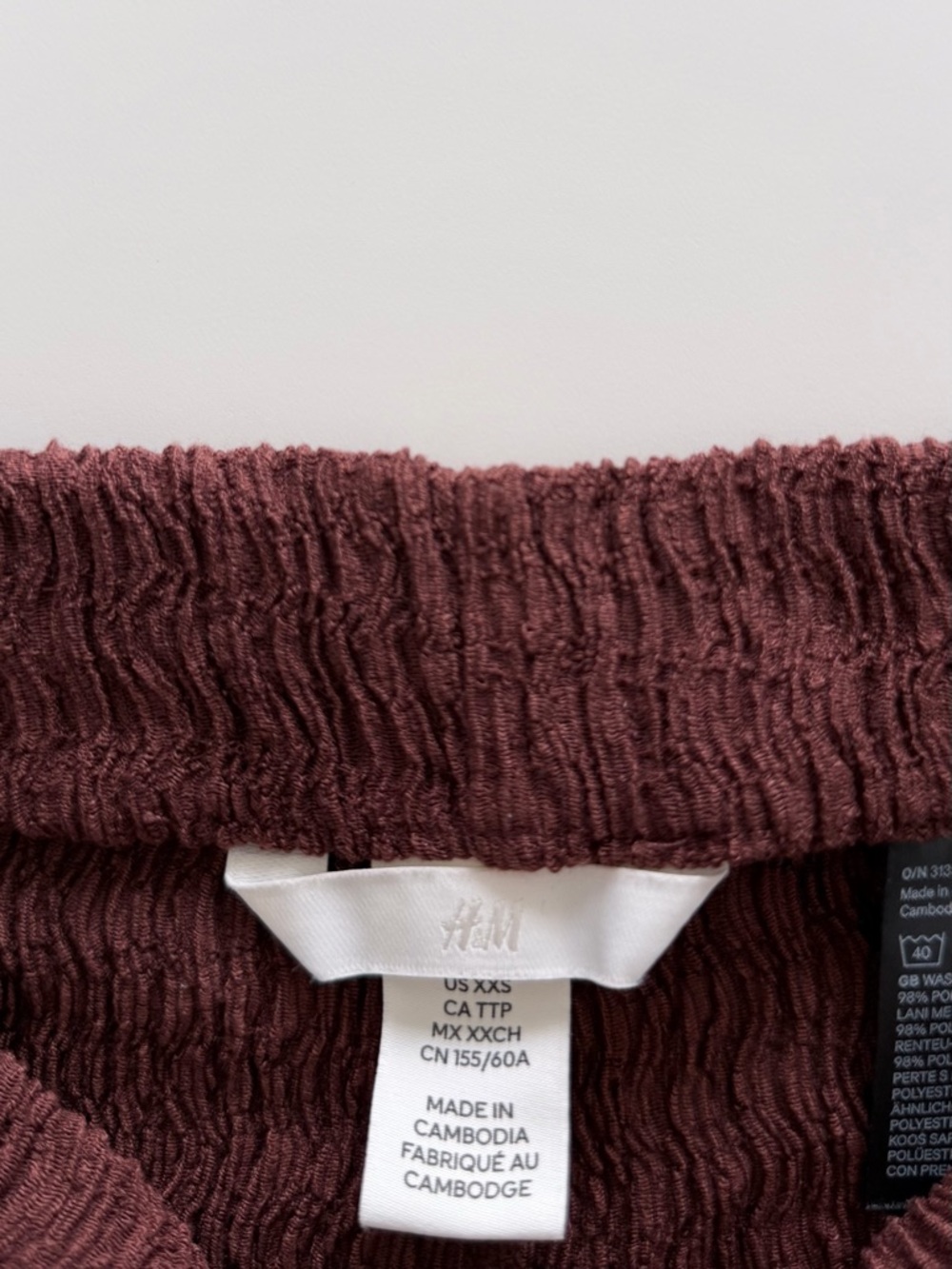 H&M Brown Textured Co-Ord Set Wide Leg Pants Sleeveless Top XXS - Picture 7 of 16